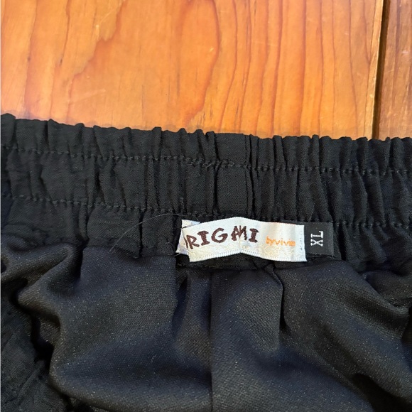 ORIGAMI Relaxed Lace Patchwork Pants Elastic Drawstring Black Size XL Women - Picture 4 of 9